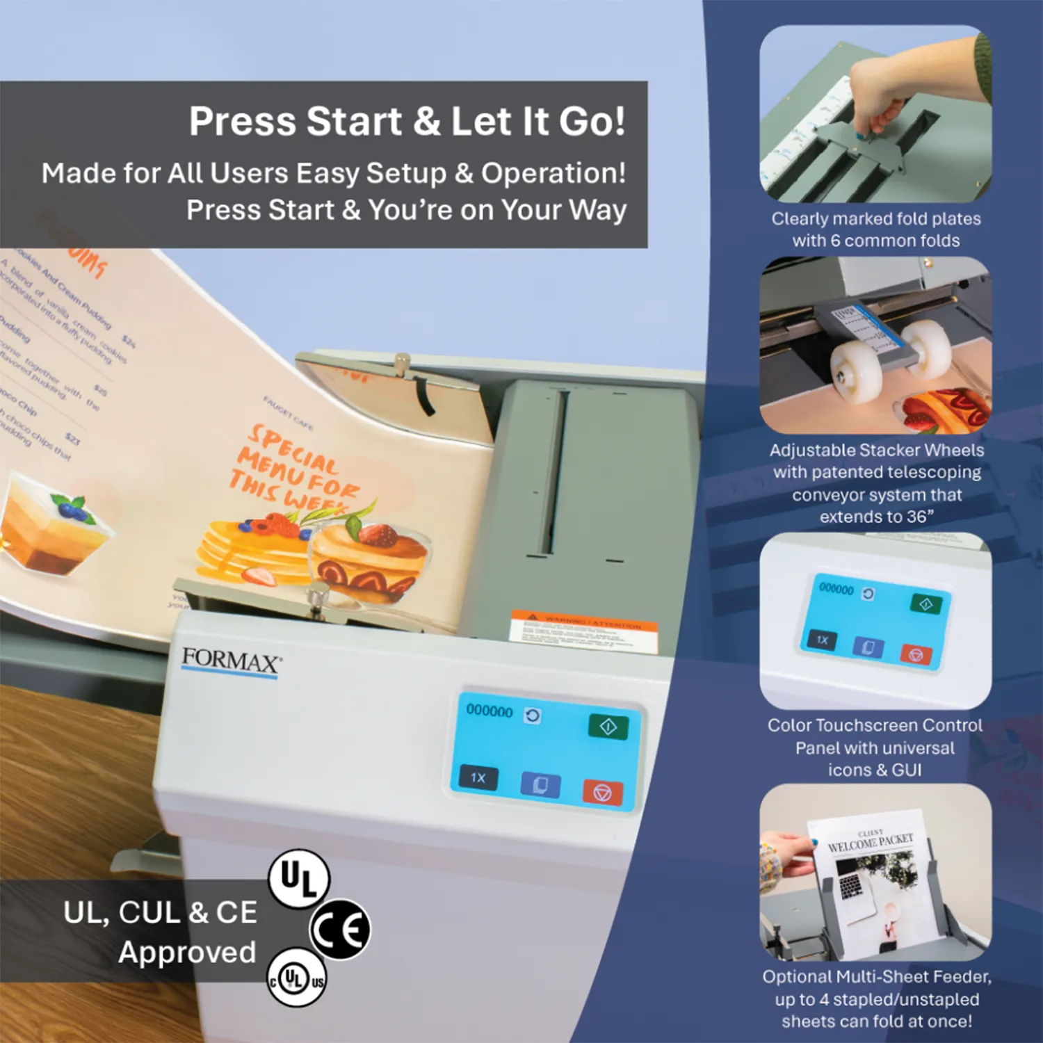 Formax FD-346 Tabletop Paper Folder & Accessories